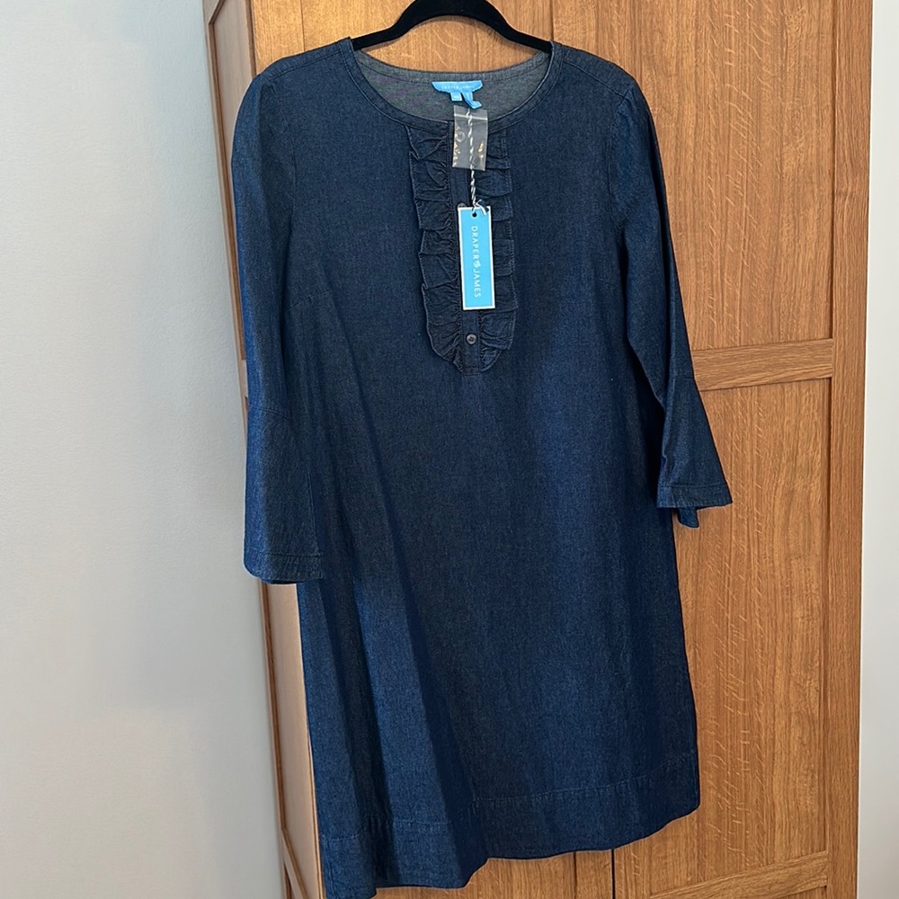 BRAND NEW Draper James Denim Bell Sleeve Dress
